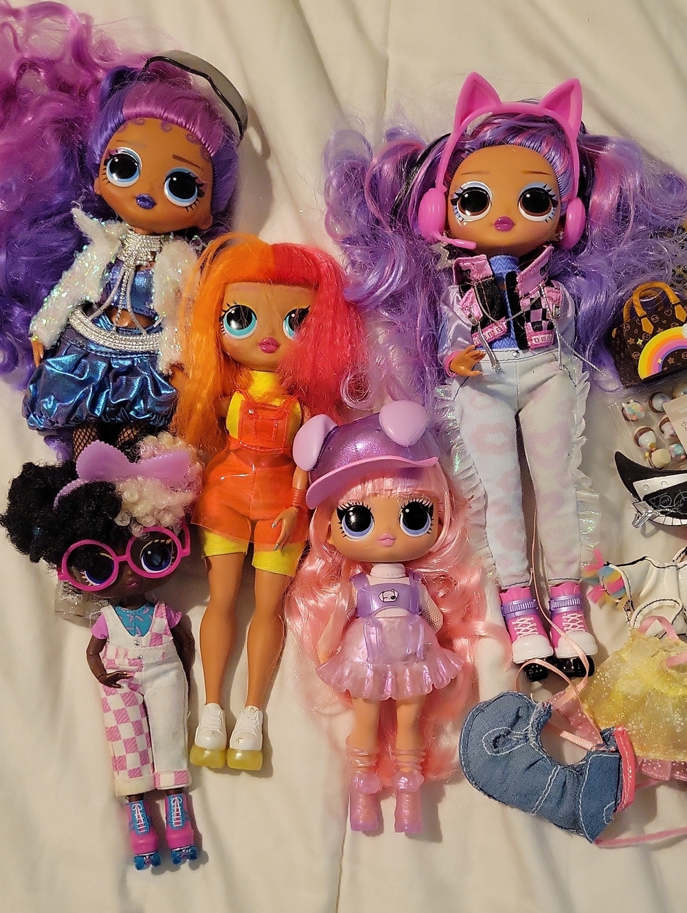 L.O.L. Surprise! Doll Bundle - Purple, Pink, Orange, Yellow, Black